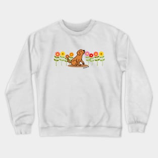 Fox Red Labrador and Flowers Crewneck Sweatshirt